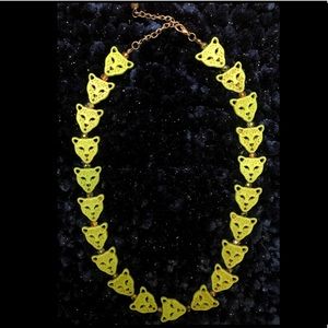Carved jade leopard necklace